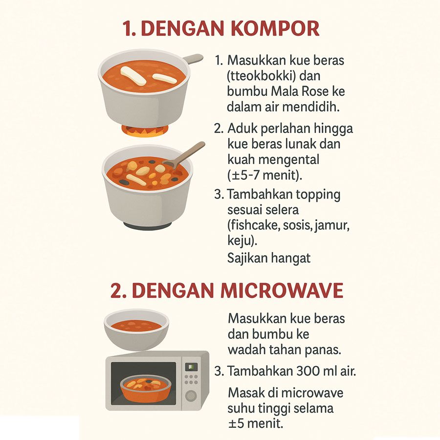 Mala Tteokbokki Rose Kue Beras Eonnie Kitchen 600gram