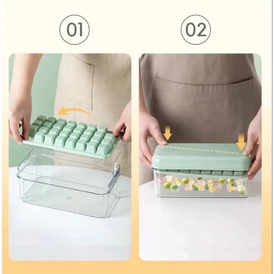 Pinmoo Ice Food Tray Double Clear Green AAB065 1pcs