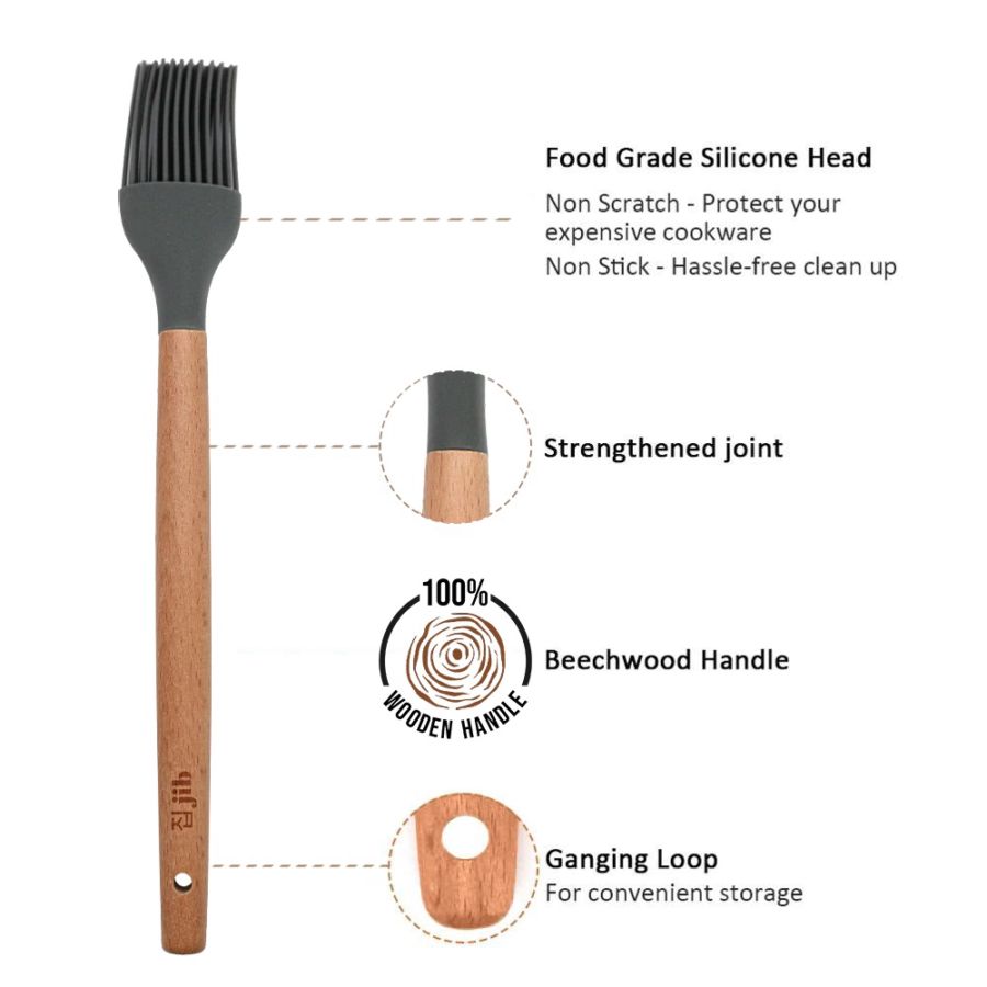 Jib Kuas Masak Silikon Abu-Abu 1pcs