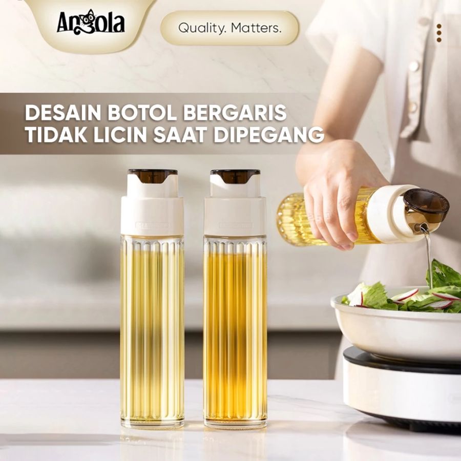 Angola Botol Tempat Minyak Kaca Tutup Otomatis 500ml 1pcs