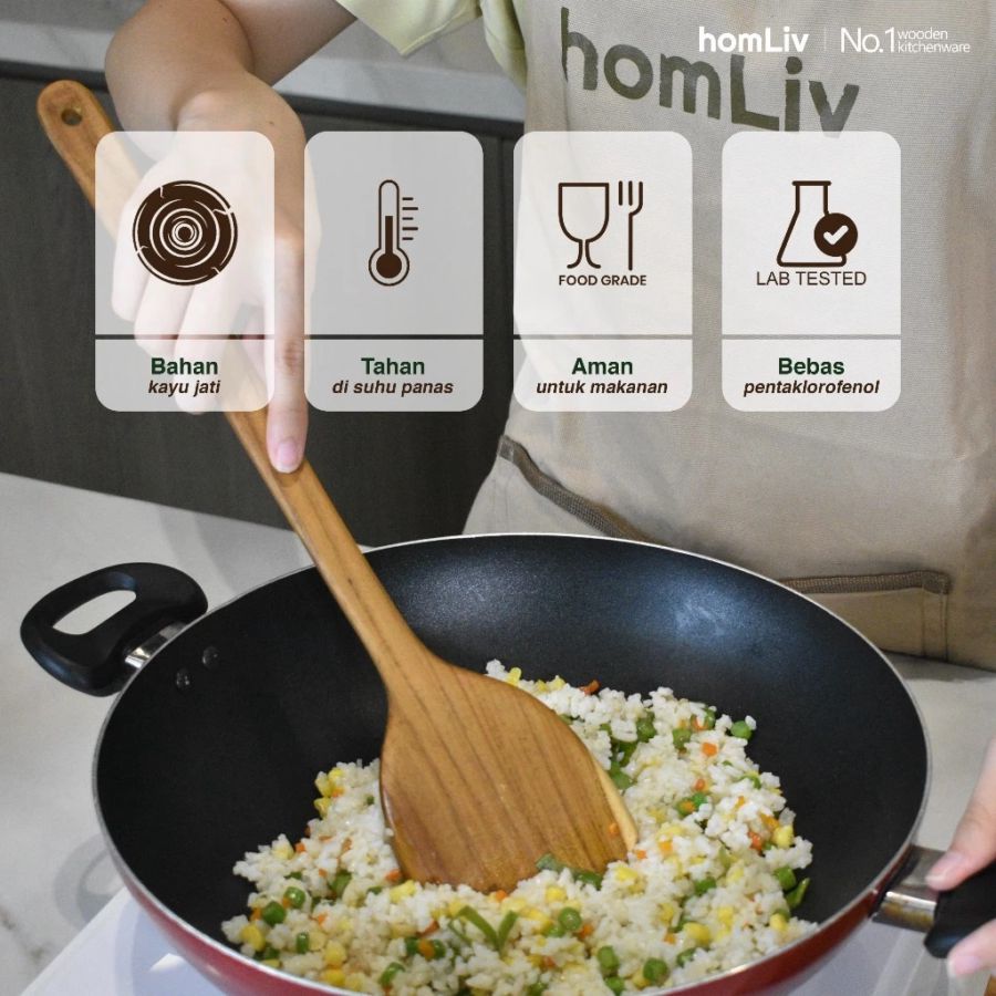 homLiv Sutil Kayu Panjang Malika 1pcs