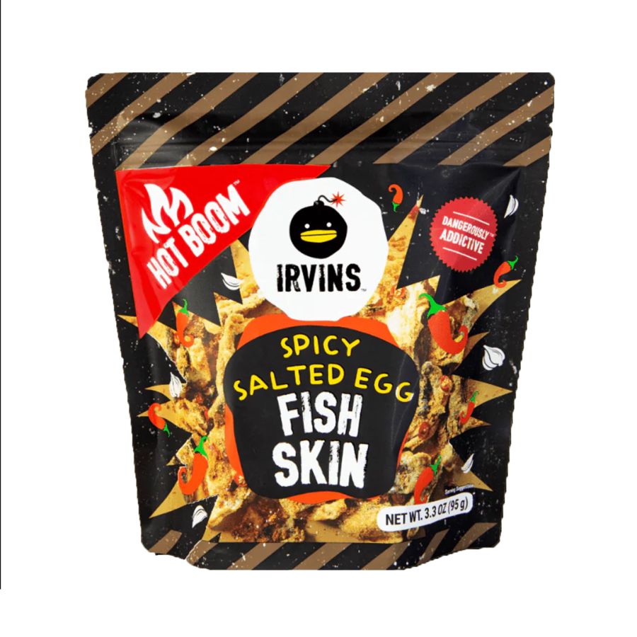 Irvins Spicy Salted Egg Fish Skin Hot Boom 95gram