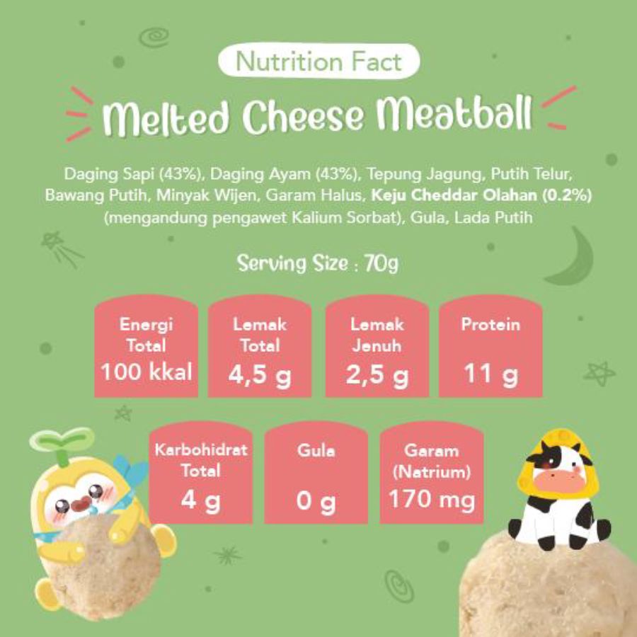 Grouu Finger Food Melted Cheese Meatball Snack Bayi 140gram