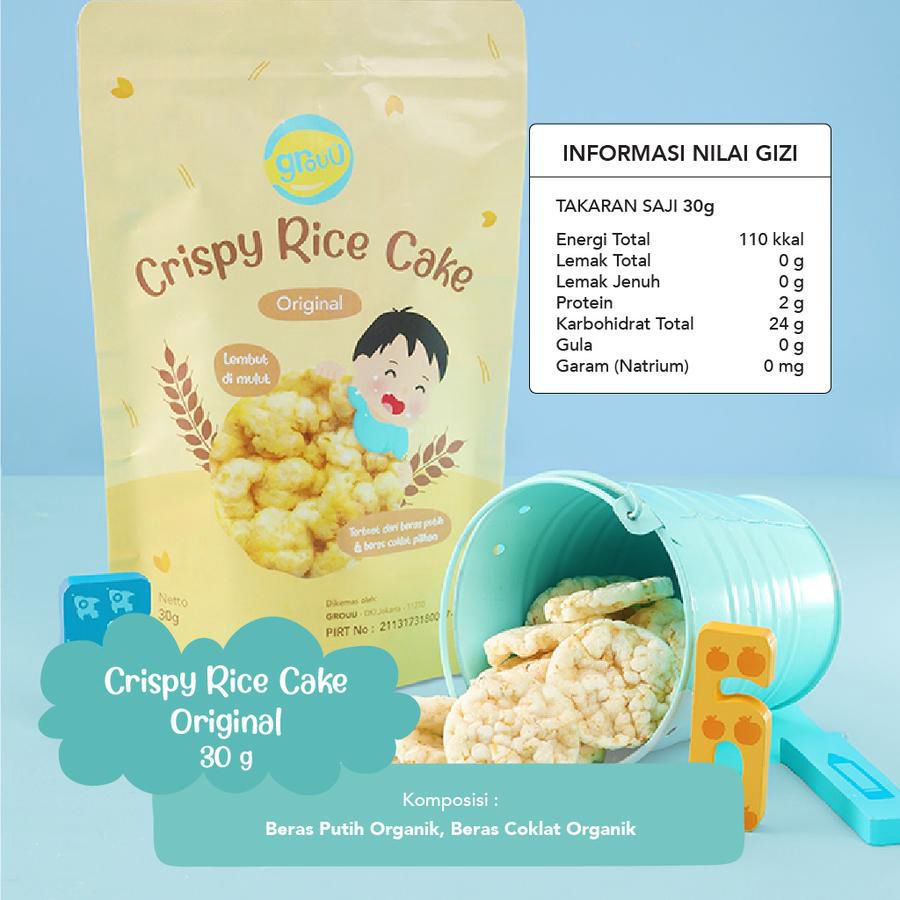 Grouu Crispy Rice Cake Original Snack Bayi 20gram