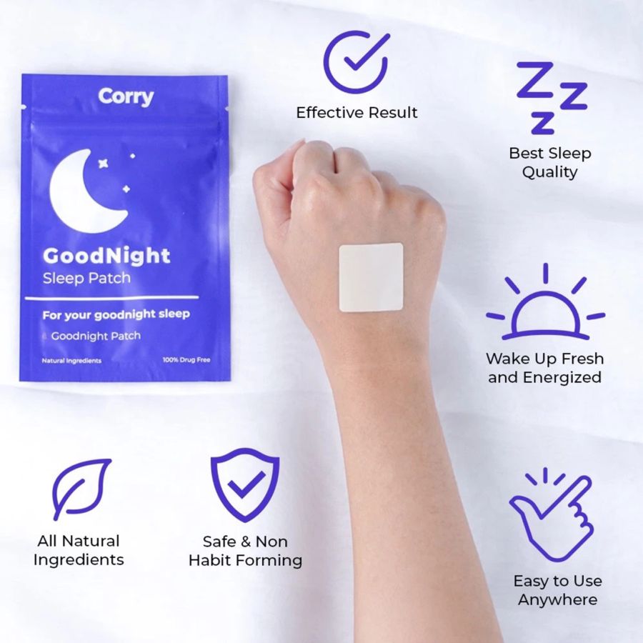 Corry Good Night Sleep Patch Koyo Melatonin Membantu Tidur 12patch