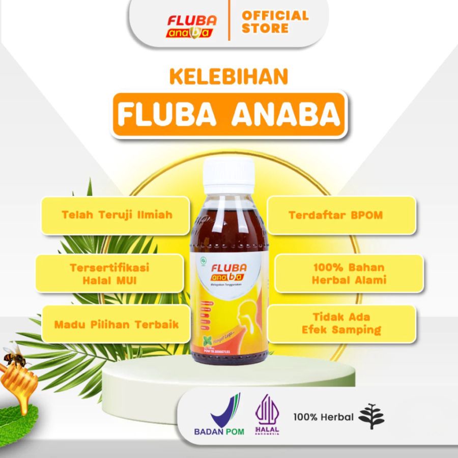 Fluba Anaba Madu Herbal Alami Membantu Melegakan Tenggorokan 130ml