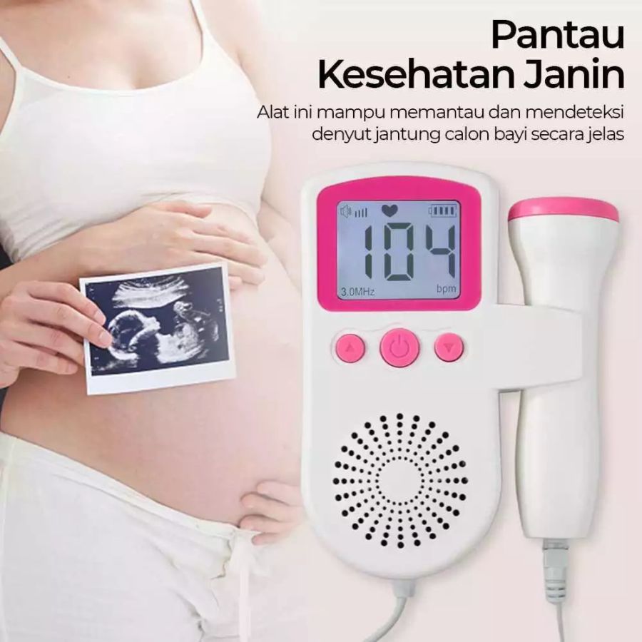 Omicron Paket Fetal Doppler 3.0MHz Alat Deteksi Janin dan Detak Jantung Bayi 1pcs