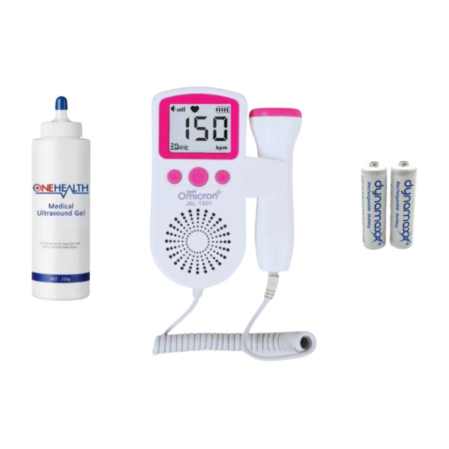 Omicron Paket Fetal Doppler 3.0MHz Alat Deteksi Janin dan Detak Jantung Bayi 1pcs