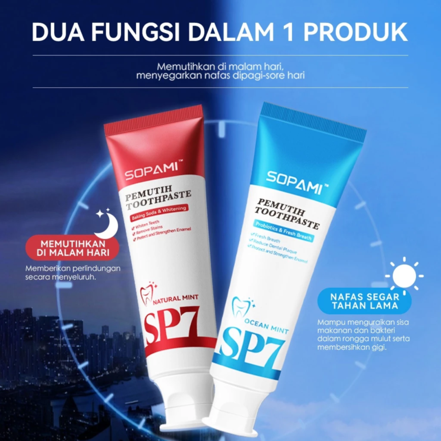 Sopami SP7 Pro Paket Combo Siang & Malam Toothpaste 240gram