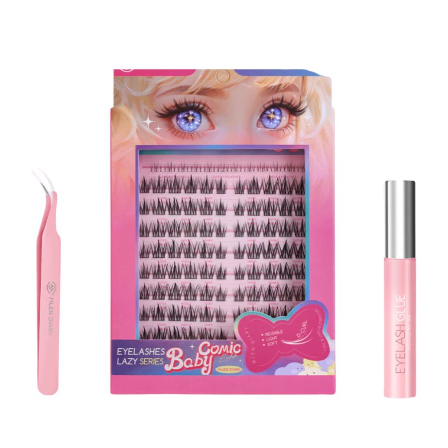 Mlen Diary Babymax Bulu Mata Palsu Ikal+Glue+Tweeze 1pcs