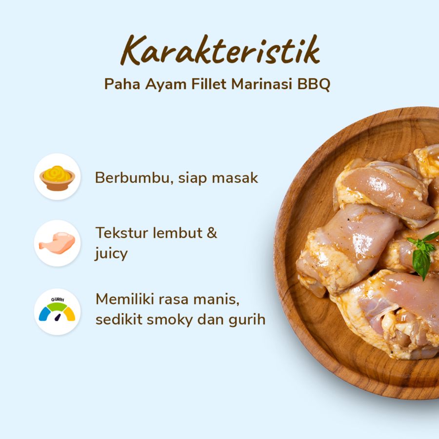 Paha Ayam Fillet Marinasi BBQ Astro Farm 450-550gram 1pcs