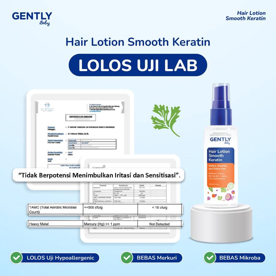 Gently Baby Hair Lotion Smooth Keratin Perawatan Bayi 100ml