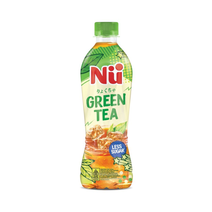 Nu Green Tea Less Sugar/Teh 450ml