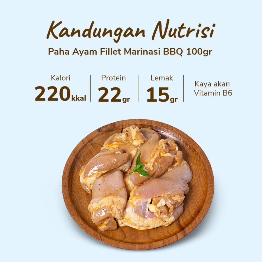 Paha Ayam Fillet Marinasi BBQ Astro Farm 450-550gram 1pcs