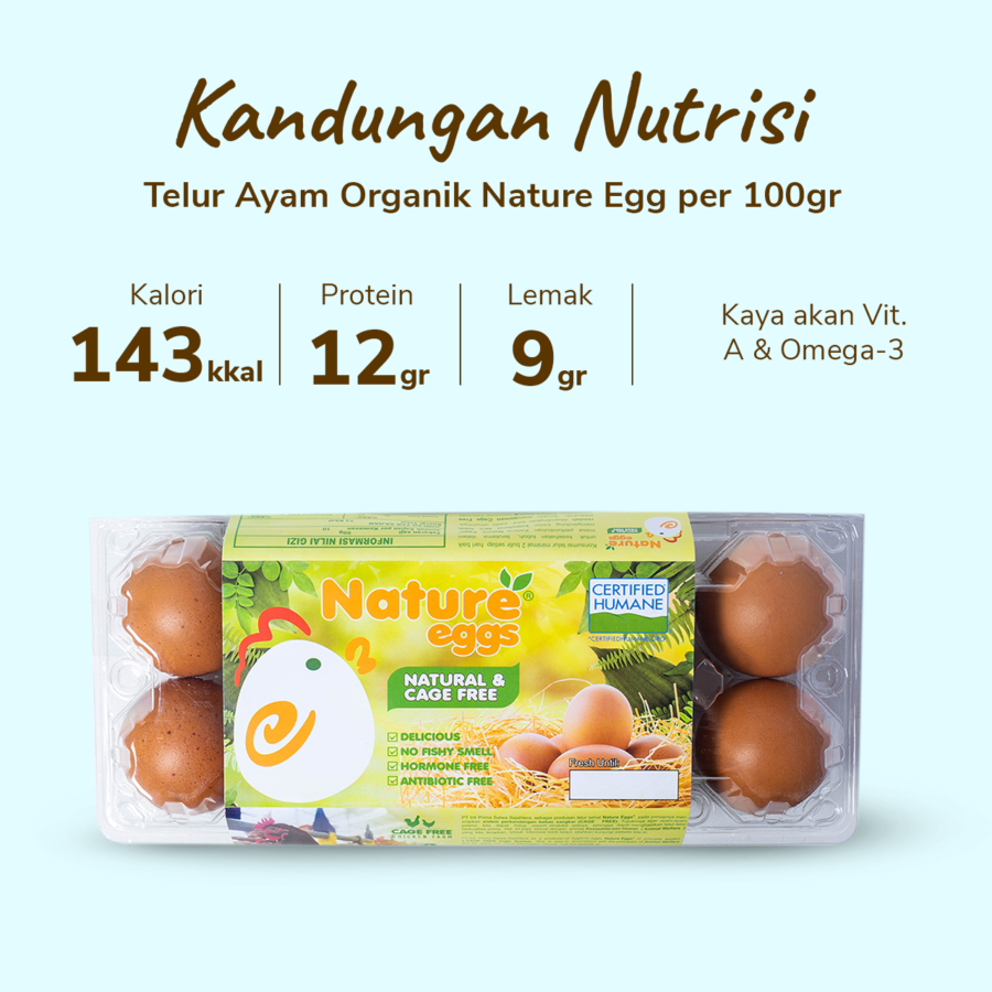 Nature Eggs Telur Ayam Organik Cage Free 10butir