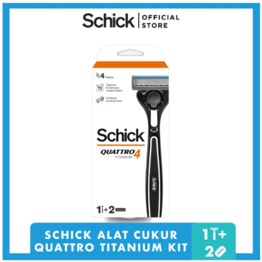 Schick Quattro 4 Titanium Kit 1R + 2B Alat Cukur 1pack