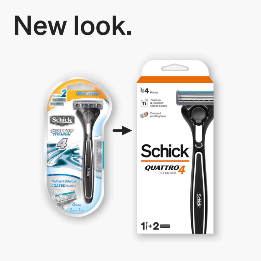 Schick Quattro 4 Titanium Kit 1R + 2B Alat Cukur 1pack