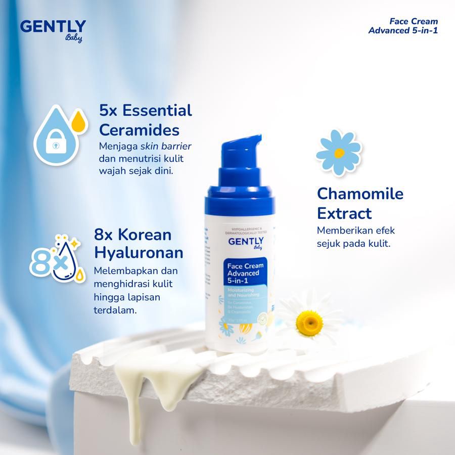 Gently Baby Face Cream Advance 5 in 1 Perawatan Bayi 30gram