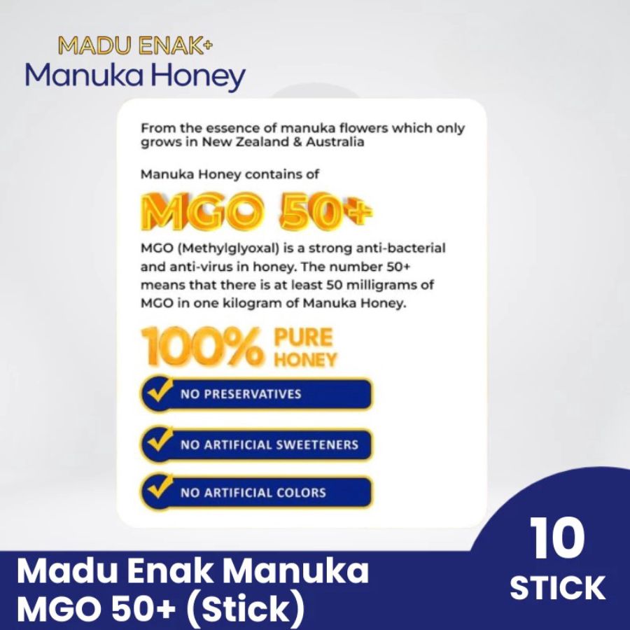 Madu Enak Manuka MGO50 Madu Asli Box 10stick
