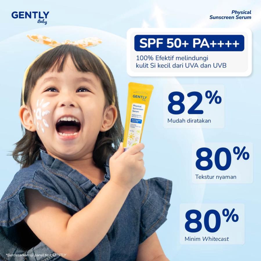 Gently Baby Physical Sunscreen Serum SPF 50 PA ++++ Perawatan Bayi 30ml