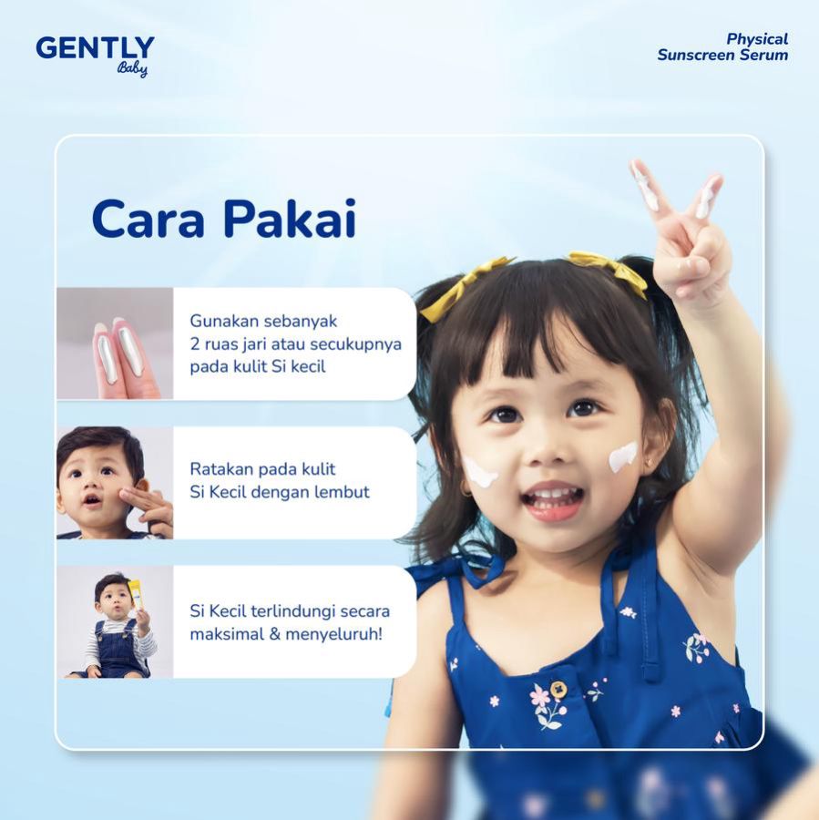 Gently Baby Physical Sunscreen Serum SPF 50 PA ++++ Perawatan Bayi 30ml
