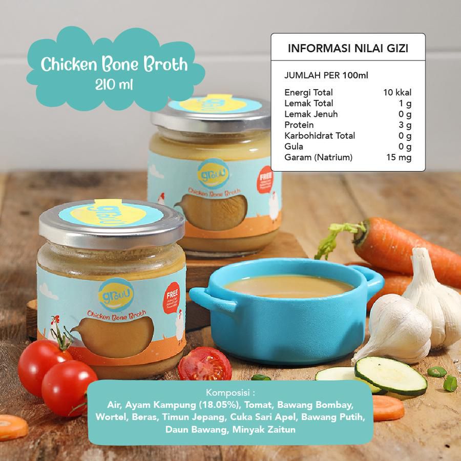 Grouu Bone Broth Chicken MPASI Makanan Bayi Anak 200ml
