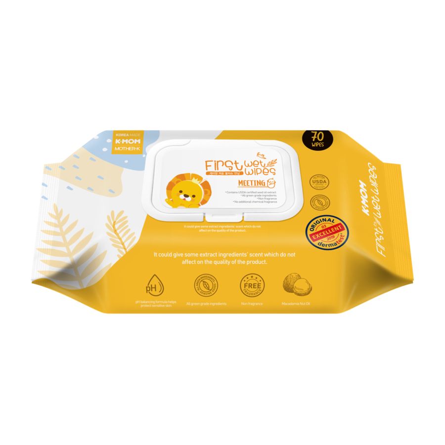 Mother-K K-Mom First Tisu Basah Dengan Tutup 70sheets 1pcs