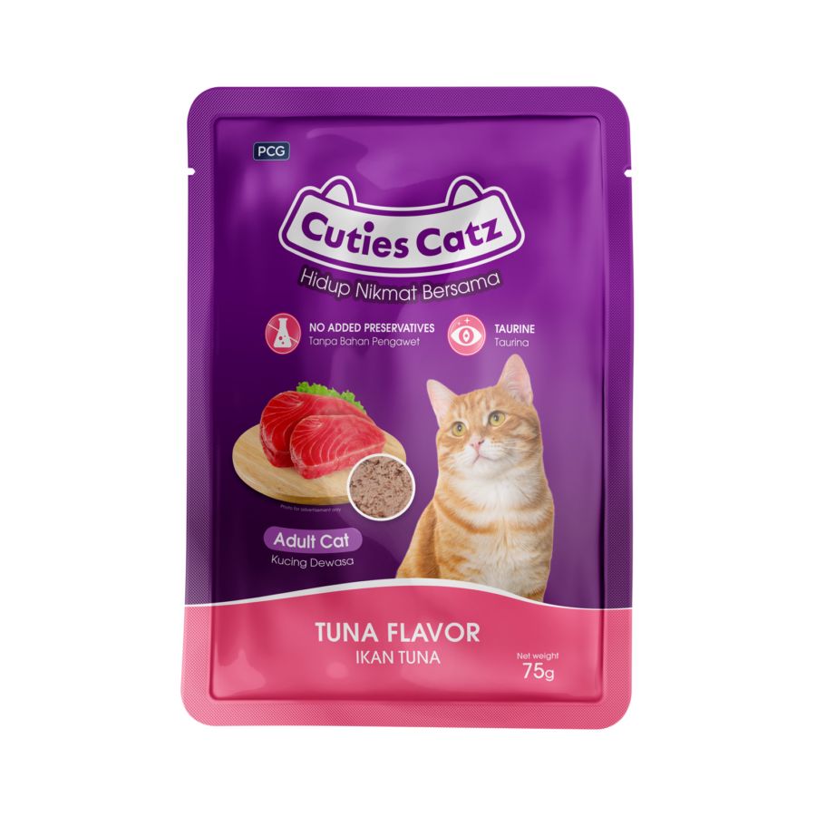 Cuties Catz Tuna Adult Makanan Kucing Basah Pouch 75gram