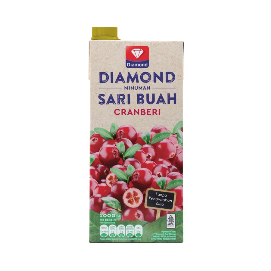 Diamond Juice Cranberry Unsweetened 1liter