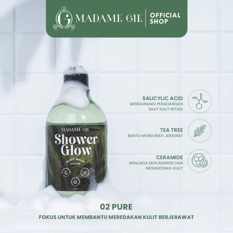 Madame Gie Shower Glow Pure Acne Body Wash 300ml