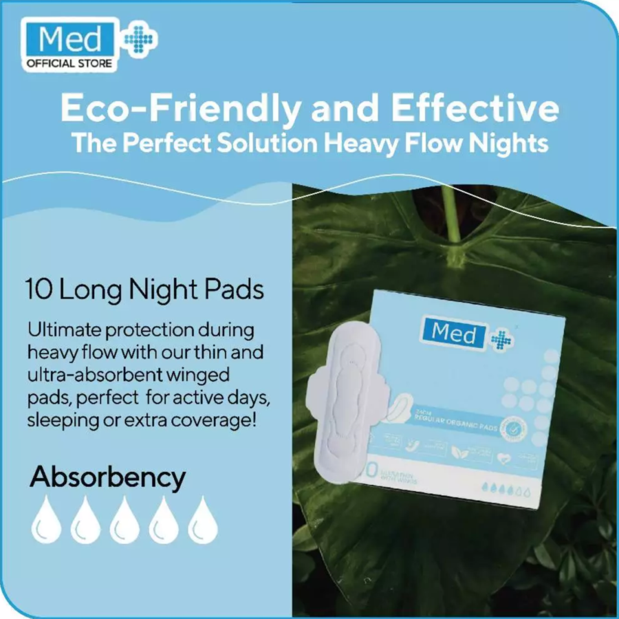 Med+ Regular Organic Pads 24cm Pembalut Kewanitaan 10pads