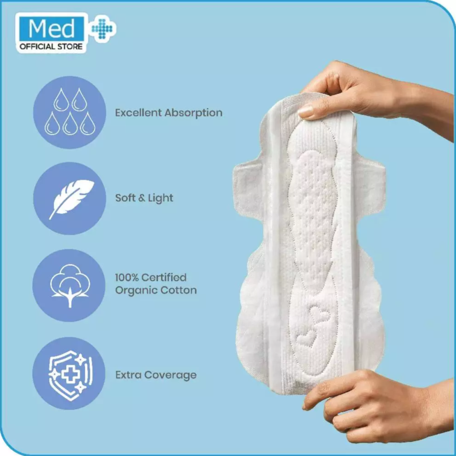 Med+ Regular Organic Pads 24cm Pembalut Kewanitaan 10pads