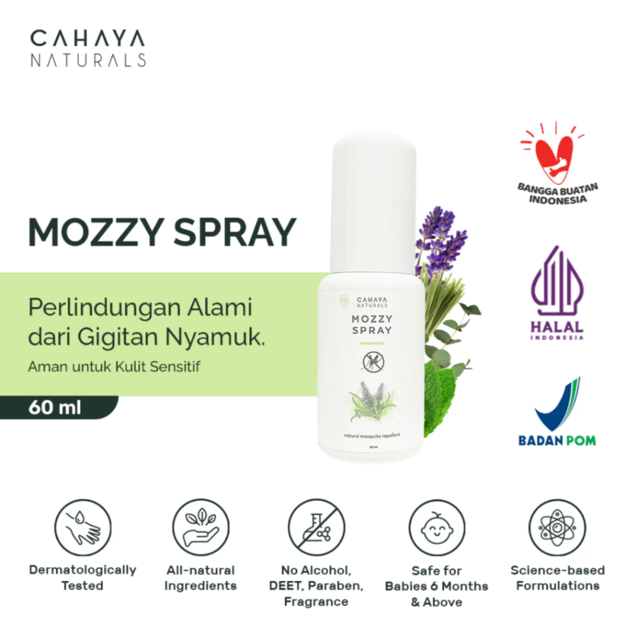 Cahaya Naturals Mozzy Spray+ Natural Mosquito Repellent 60ml