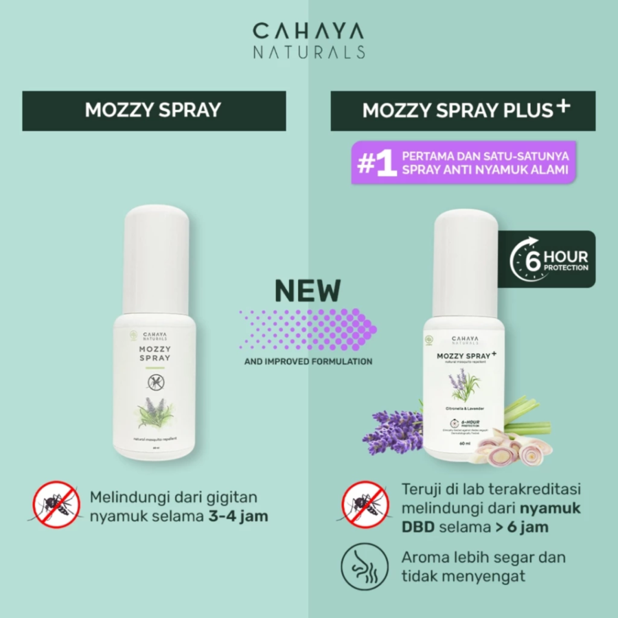 Cahaya Naturals Mozzy Spray+ Natural Mosquito Repellent 60ml