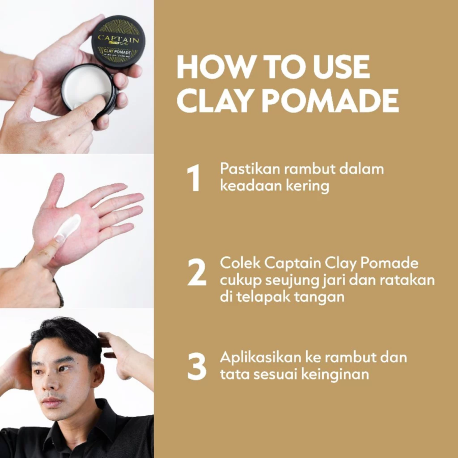 Captain Men's Care Clay Pomade Travel Size 30gram