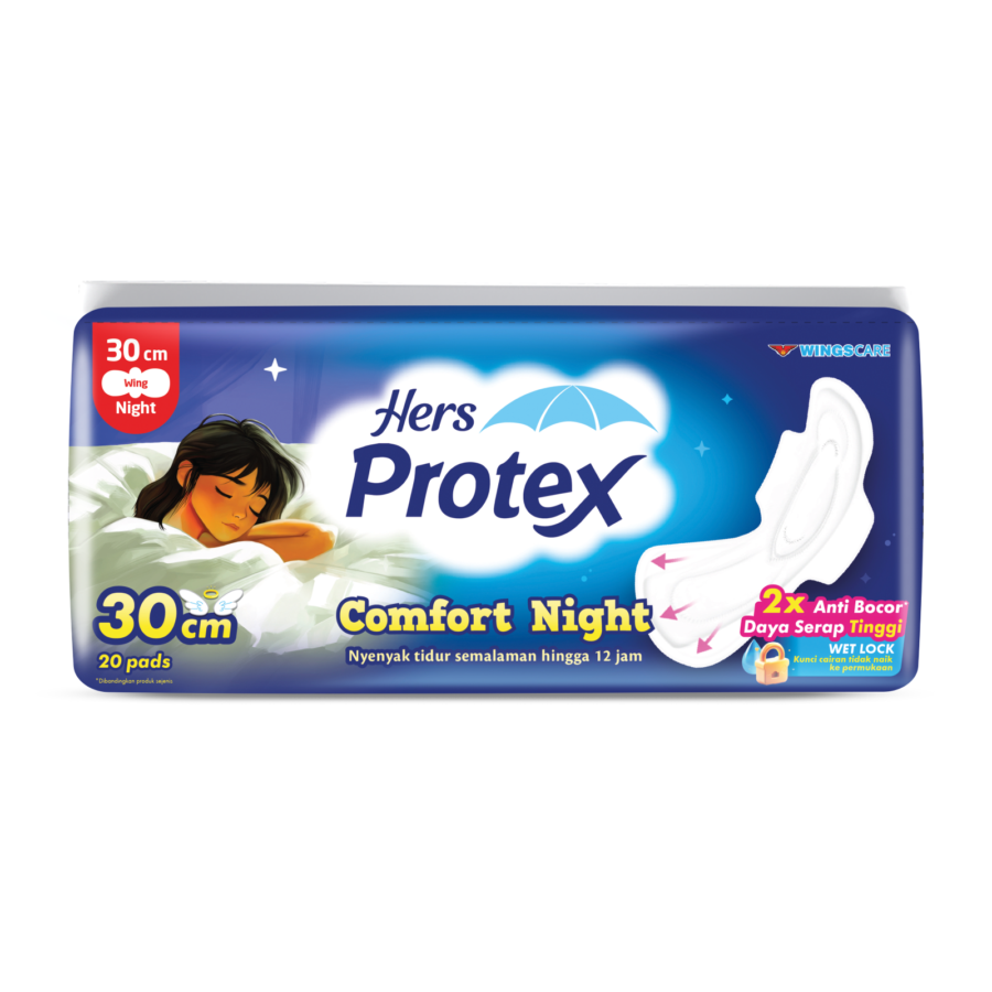 Hers Protex Comfort Night Flexi Wing 30cm 20pcs