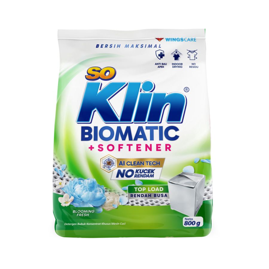 SoKlin Bio Matic Powder Top Load Plus Softener Deterjen Bubuk 800gram