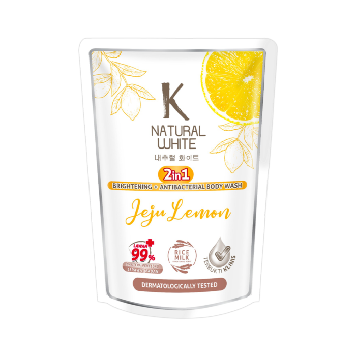 K Natural White 2 in 1 Jeju Lemon Brightening + Antibacterial Body Wash Pouch