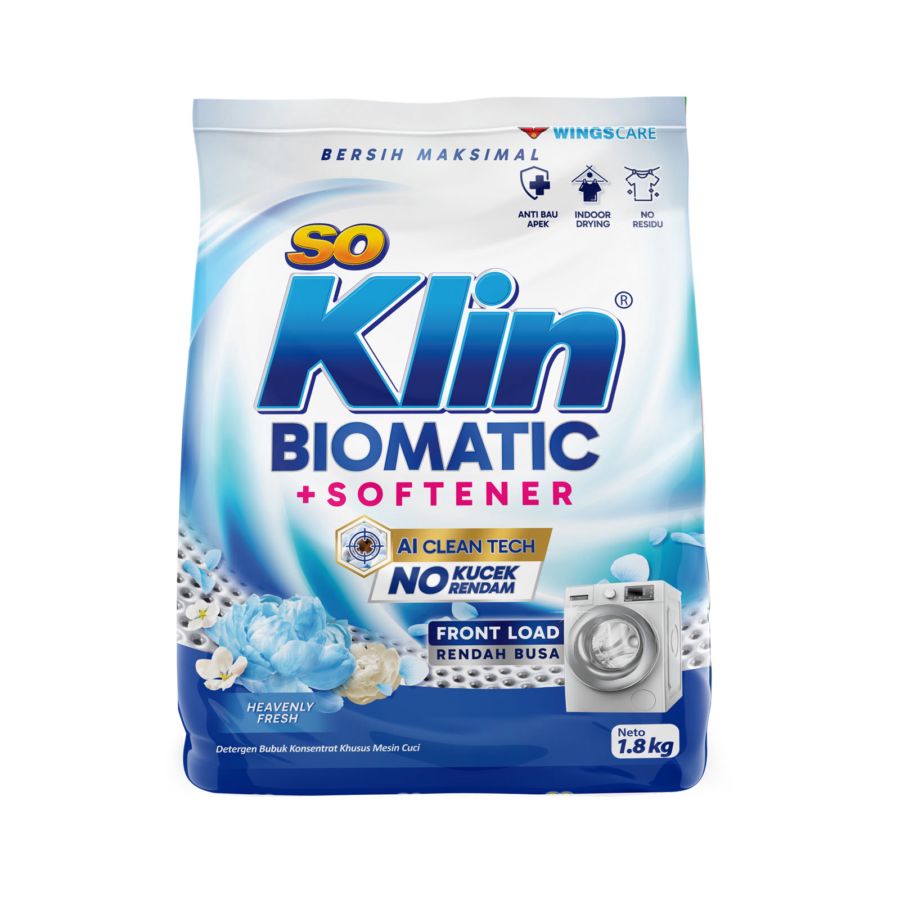 SoKlin Bio Matic Plus Softener Front Load Deterjen Bubuk 1800gram