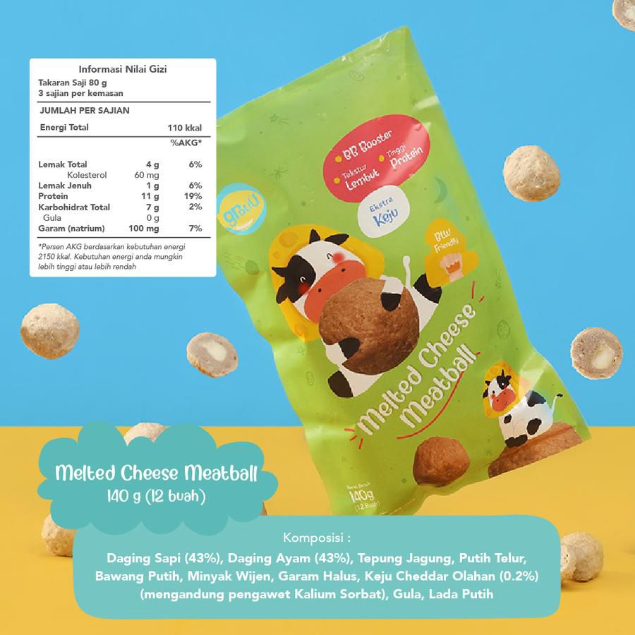 Grouu Finger Food Melted Cheese Meatball Snack Bayi 140gram