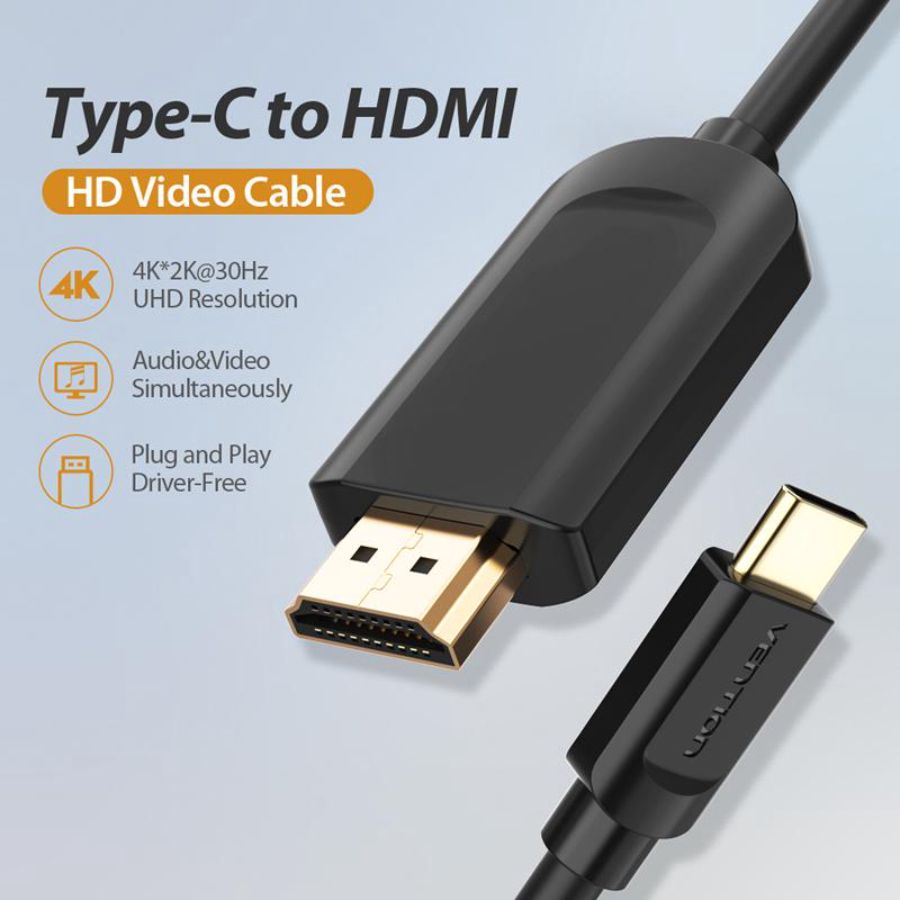 Vention Kabel Type C to HDMI Thunderbolt 3 1pcs
