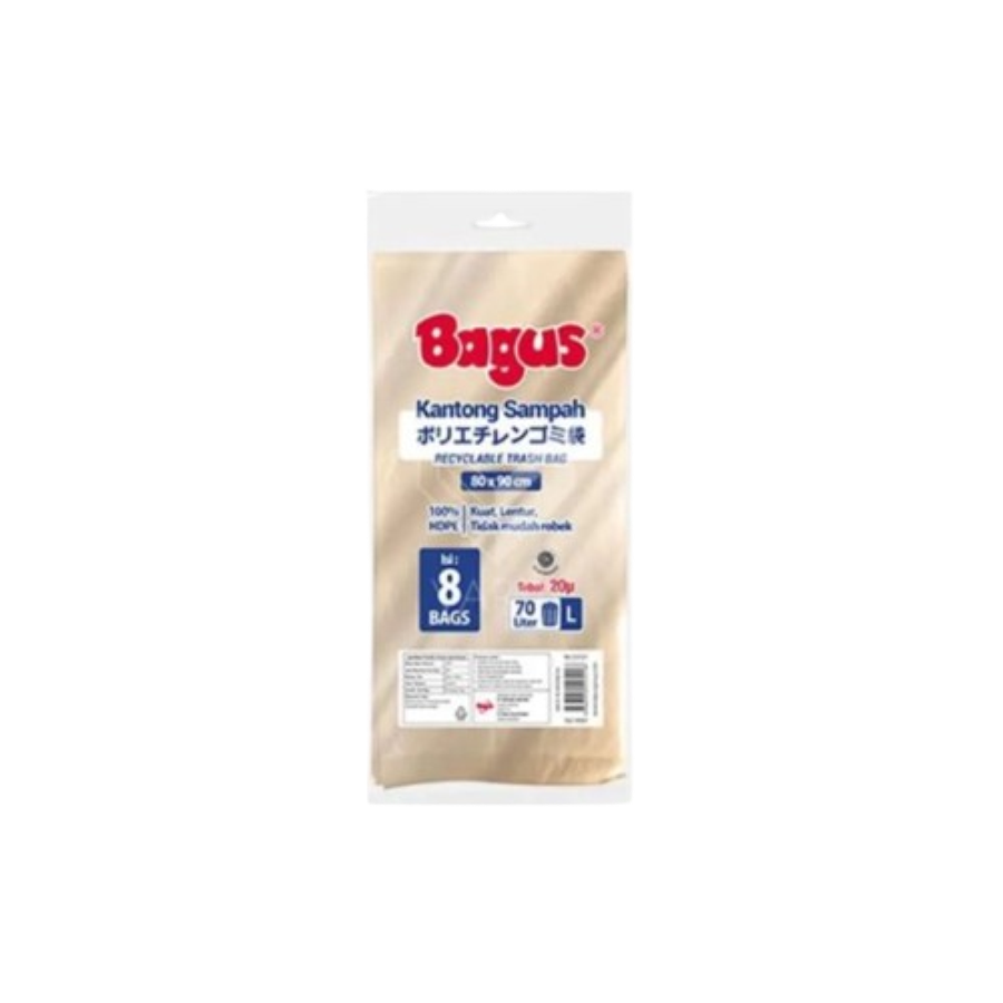Bagus Kantong Sampah Gold Size L 80 x 90 cm 70L 8pcs