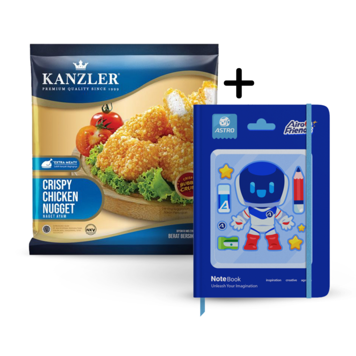 [Bundle] 1 Kanzler Crispy Chicken Nugget 450 gram + 1 Notebook Airo & Friends