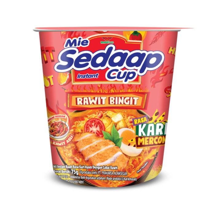 [Bundle 3] Mie Sedaap Rawit Bingit Kari Mercon Mie Instan Cup 79 gram