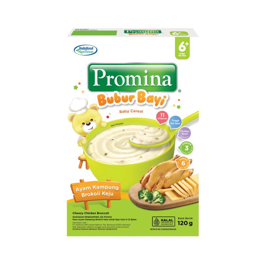 [Bundle 3] Promina Bubur Bayi 6+ Bulan Ayam Kampung Brokoli Keju Box 120 gram