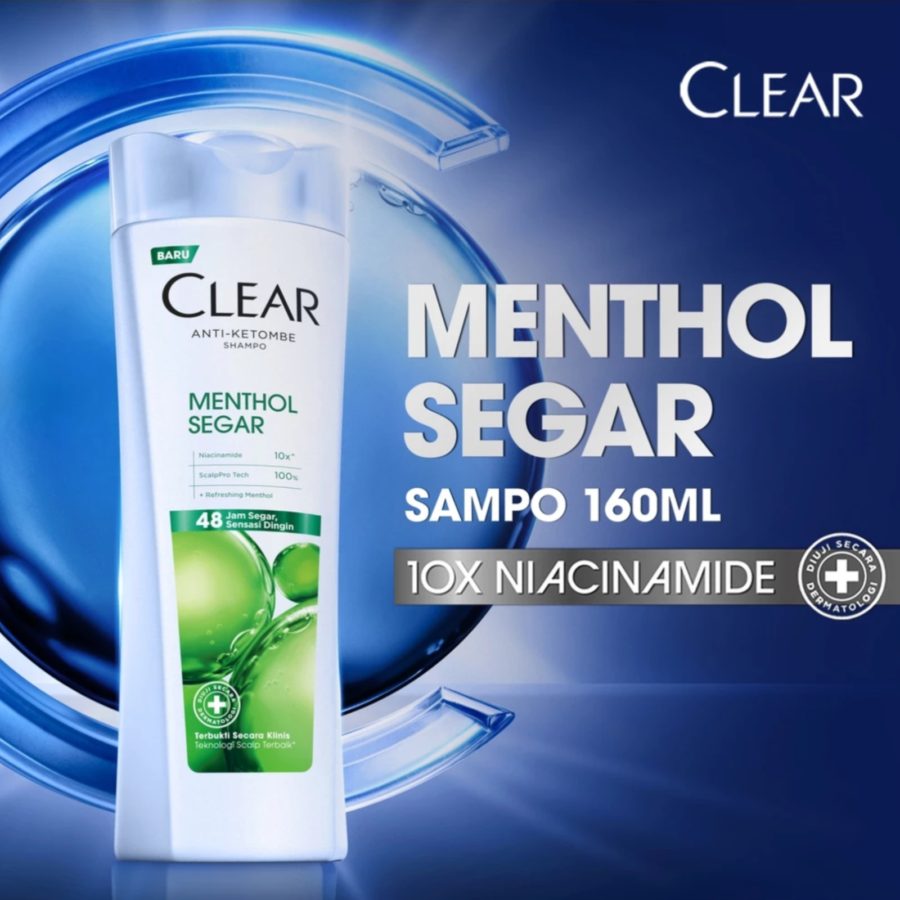 Clear Menthol Segar Anti Ketombe Shampoo 160ml