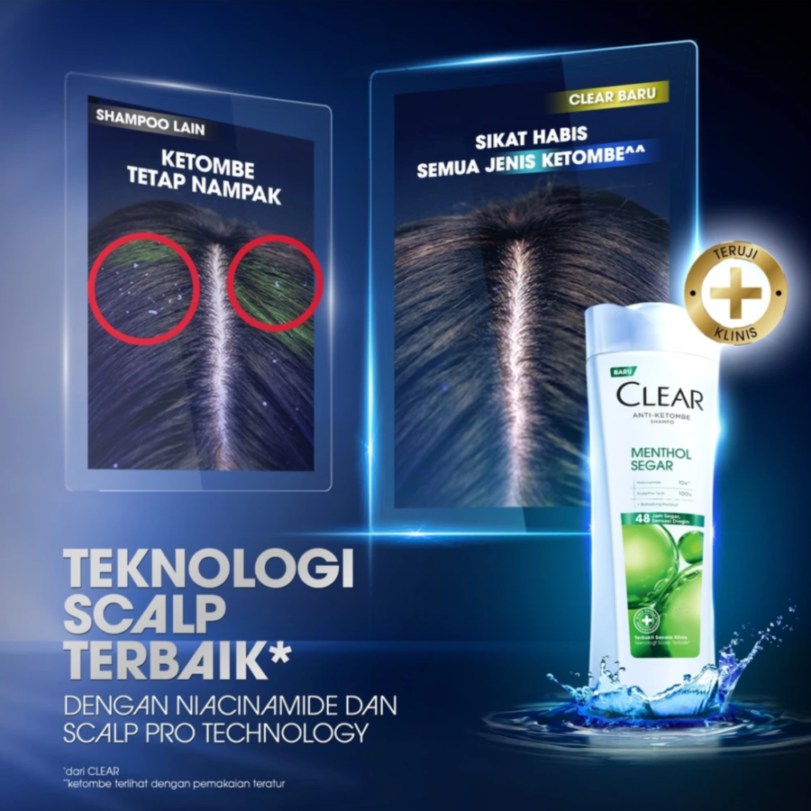 Clear Menthol Segar Anti Ketombe Shampoo 160ml