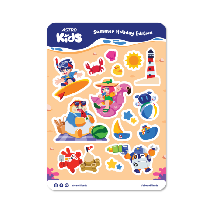 Sticker Sheet Astro Kids Summer Time