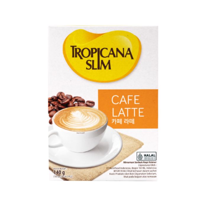 Tropicana Slim Italian Caffe Latte 3in1 Sugar Free Instan Box 10 x 14 gr