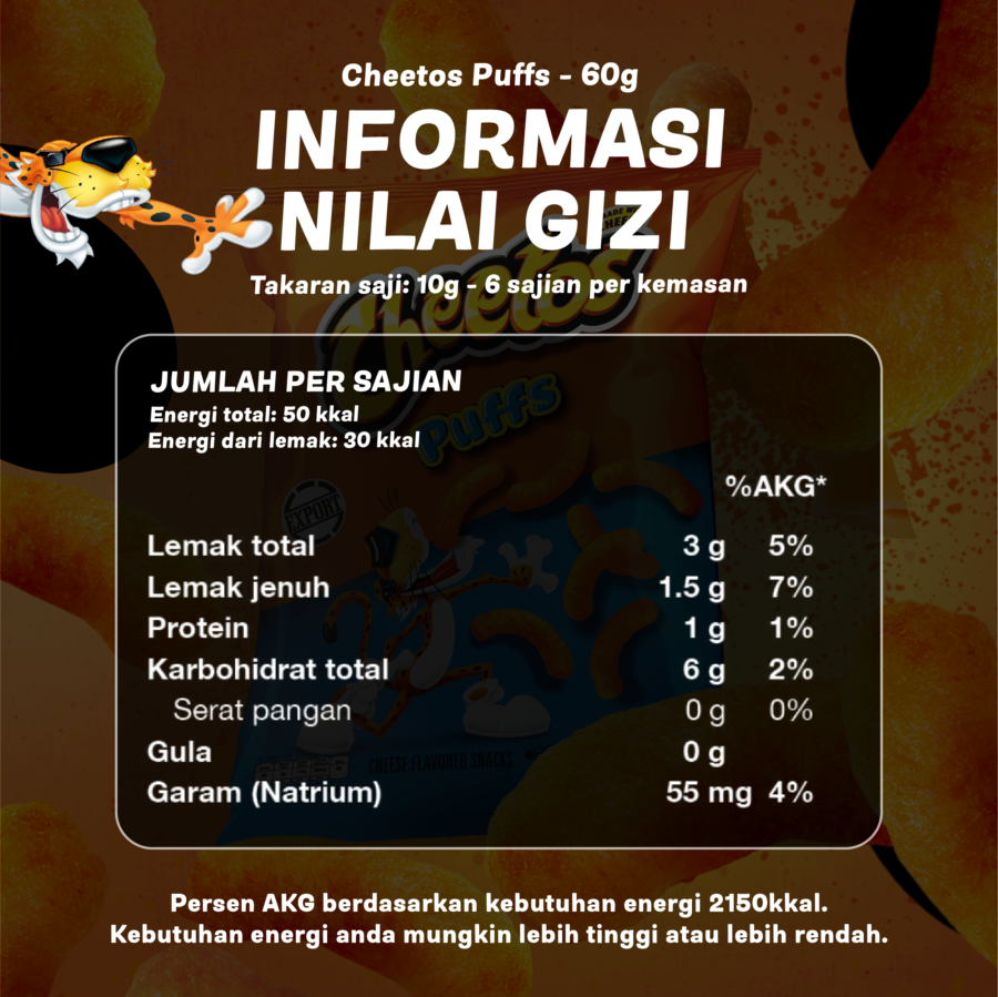 Cheetos Puffs Makanan Ringan Rasa Keju 60gram